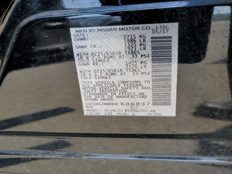 Aukcja sprzedaży 2017 Nissan Pathfinder, vin: 5N1DR2MM0HC686837, numer aukcji: 56869556