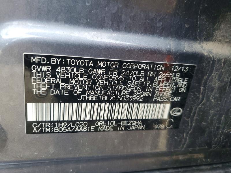 2014 Lexus Gs მანქანა იყიდება აუქციონზე, vin: JTHBE1BLXE5033992, აუქციონის ნომერი: 56545126