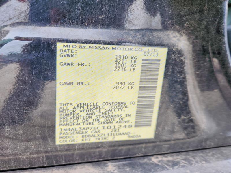 58565446 :رقم المزاد ، 1N4AL3AP7EC101248 vin ، 2014 Nissan Altima مزاد بيع