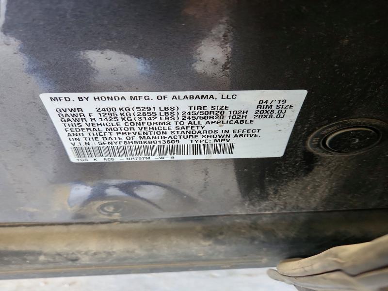 Продаж на аукціоні авто 2019 Honda Passport, vin: 5FNYF8H50KB013609, номер лоту: 56056306