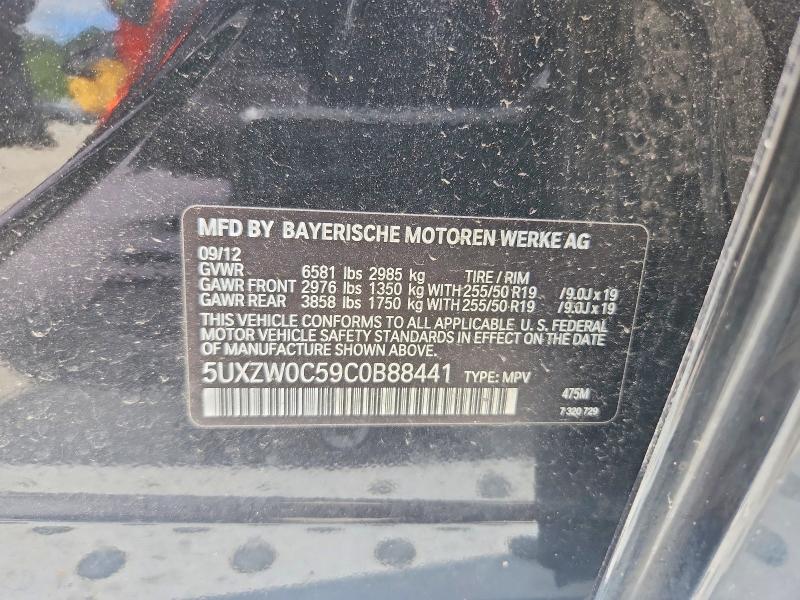 Aukcja sprzedaży 2012 Bmw X5, vin: 5UXZW0C59C0B88441, numer aukcji: 55544086