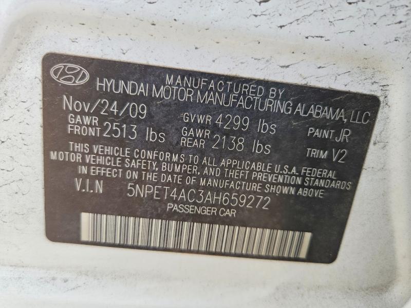 56595446 :رقم المزاد ، 5NPET4AC3AH659272 vin ، 2010 Hyundai Sonata مزاد بيع