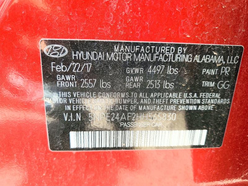 Продажа на аукционе авто 2017 Hyundai Sonata, vin: 5NPE24AF2HH565830, номер лота: 55028956