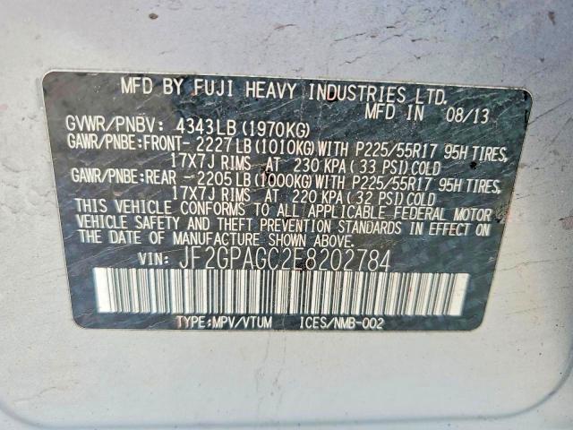 Aukcja sprzedaży 2014 Subaru Xv Crosstrek, vin: JF2GPAGC2E8202784, numer aukcji: 56229346