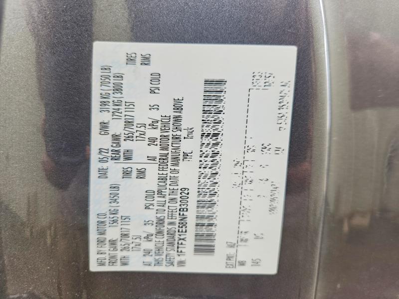 Aukcja sprzedaży 2022 Ford F150, vin: 1FTFX1E58NFB30029, numer aukcji: 57042136
