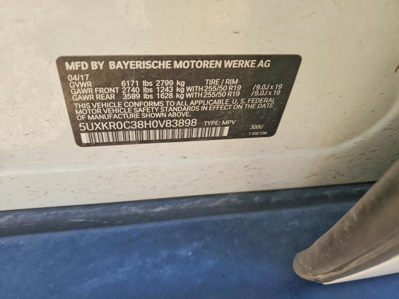 2017 Bmw X5 მანქანა იყიდება აუქციონზე, vin: 5UXKR0C38H0V83898, აუქციონის ნომერი: 56986176