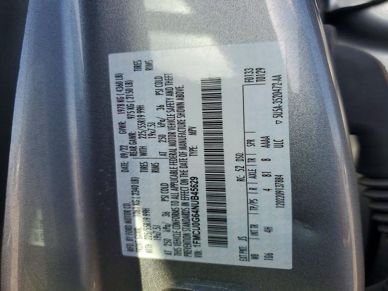 Продажа на аукционе авто 2022 Ford Escape, vin: 1FMCU0G64NUB45629, номер лота: 56627876