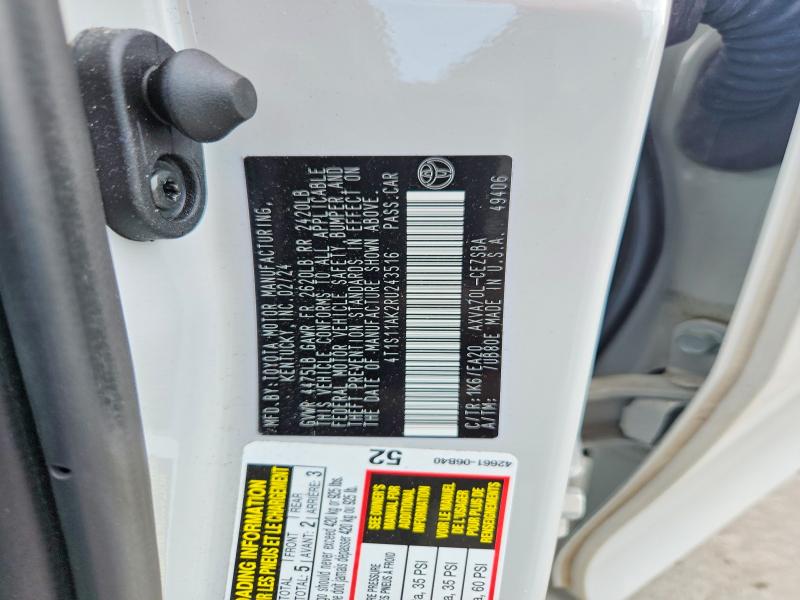 Aukcja sprzedaży 2024 Toyota Camry, vin: 4T1S11AK2RU243516, numer aukcji: 85635605