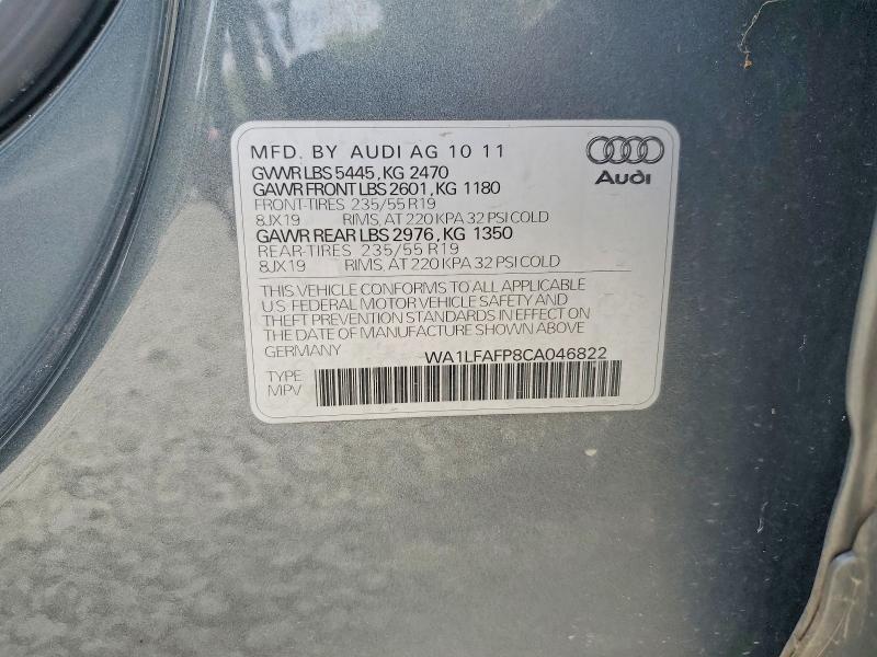 Aukcja sprzedaży 2012 Audi Q5, vin: WA1LFAFP8CA046822, numer aukcji: 58153696