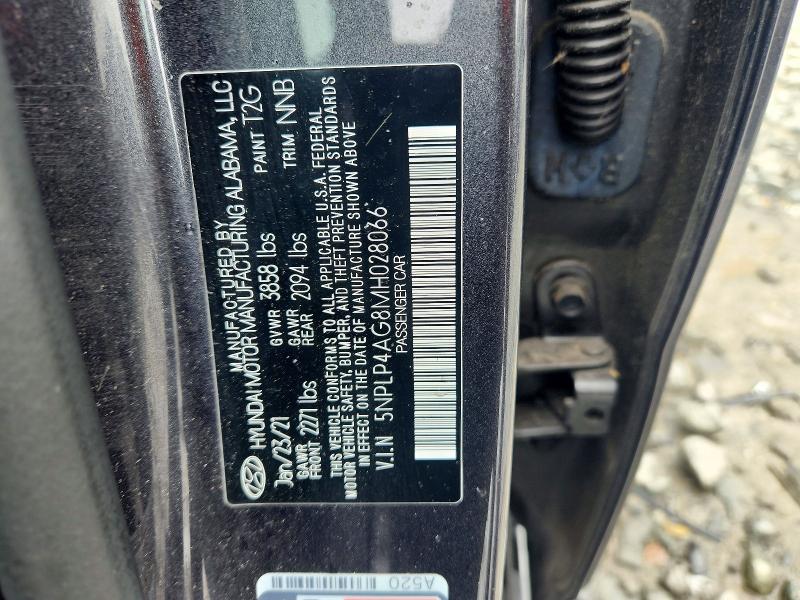 58187146 :رقم المزاد ، 5NPLP4AG8MH028066 vin ، 2021 Hyundai Elantra مزاد بيع