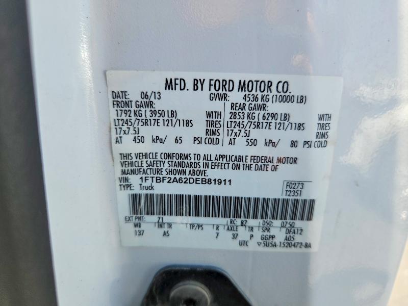 Продажа на аукционе авто 2013 Ford F250, vin: 1FTBF2A62DEB81911, номер лота: 57309426