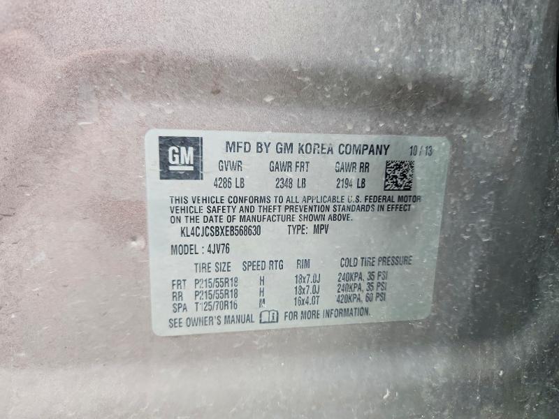 58517716 :رقم المزاد ، KL4CJCSBXEB568630 vin ، 2014 Buick Encore مزاد بيع