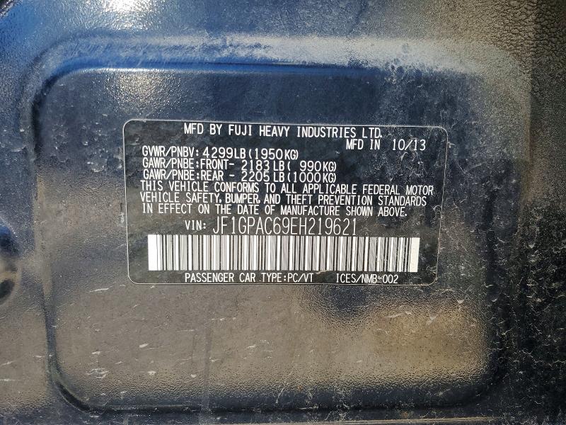 Продажа на аукционе авто 2014 Subaru Impreza, vin: JF1GPAC69EH219621, номер лота: 58424376