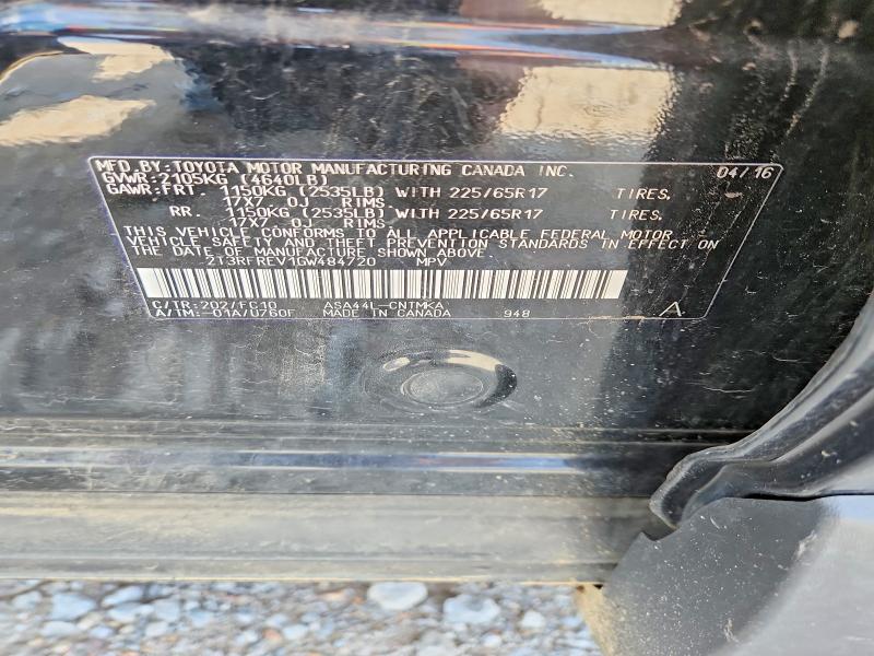 2016 Toyota Rav4 მანქანა იყიდება აუქციონზე, vin: 2T3RFREV1GW484720, აუქციონის ნომერი: 55915456