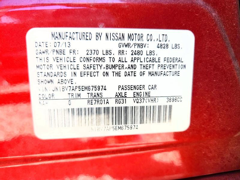 Продаж на аукціоні авто 2014 Infiniti Q50, vin: JN1BV7AP5EM675974, номер лоту: 58448606