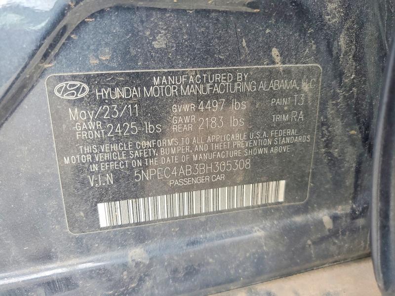 2011 Hyundai Sonata მანქანა იყიდება აუქციონზე, vin: 5NPEC4AB3BH305308, აუქციონის ნომერი: 56758416