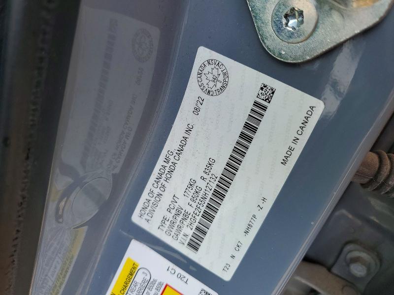 Aukcja sprzedaży 2022 Honda Civic, vin: 2HGFE2F55NH127132, numer aukcji: 56050326