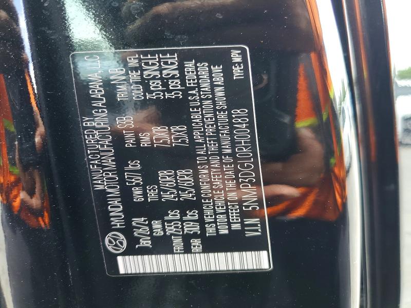 55636316 :رقم المزاد ، 5NMP3DGL0RH004818 vin ، 2024 Hyundai Santa Fe مزاد بيع