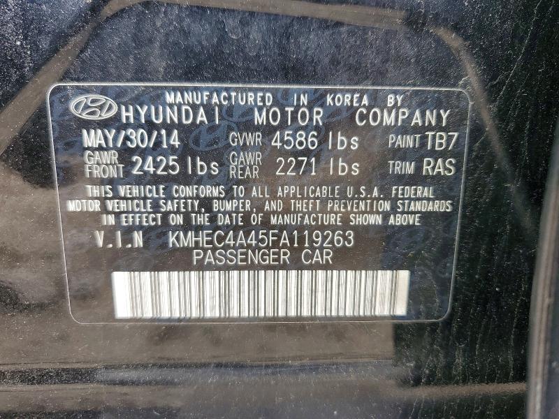2015 Hyundai Sonata Hybrid მანქანა იყიდება აუქციონზე, vin: KMHEC4A45FA119263, აუქციონის ნომერი: 55749646