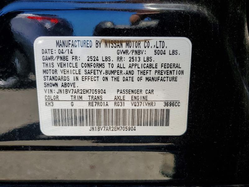 Продаж на аукціоні авто 2014 Infiniti Q50, vin: JN1BV7AR2EM705904, номер лоту: 55686256
