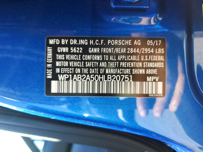 57204166 :رقم المزاد ، WP1AB2A50HLB20751 vin ، 2017 Porsche Macan مزاد بيع
