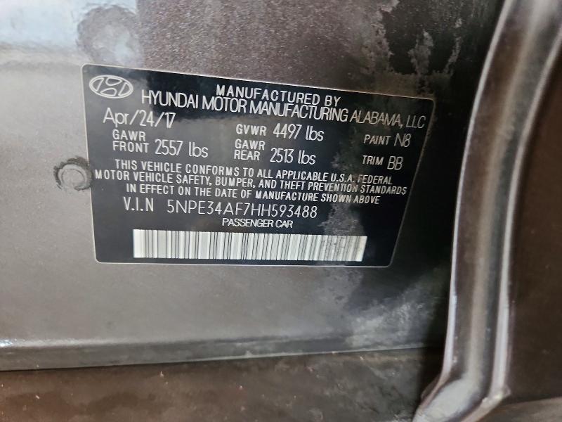 Aukcja sprzedaży 2017 Hyundai Sonata, vin: 5NPE34AF7HH593488, numer aukcji: 56774616
