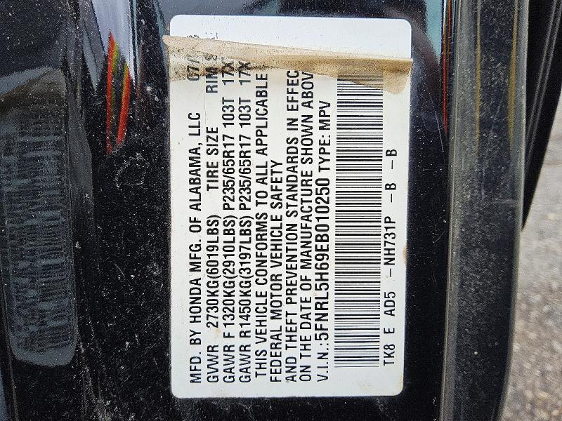 2014 Honda Odyssey მანქანა იყიდება აუქციონზე, vin: 5FNRL5H69EB010250, აუქციონის ნომერი: 57069626