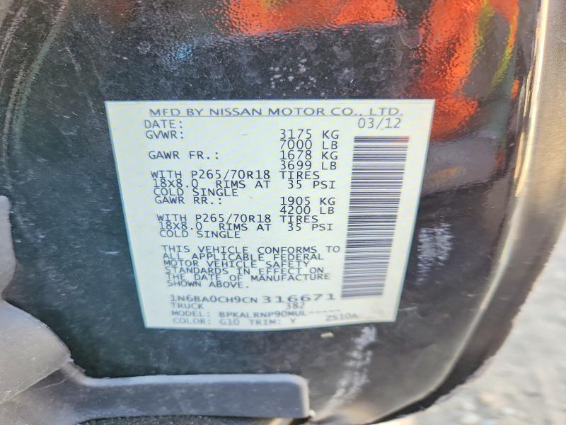 Продажа на аукционе авто 2012 Nissan Titan, vin: 1N6BA0CH9CN316671, номер лота: 56113306