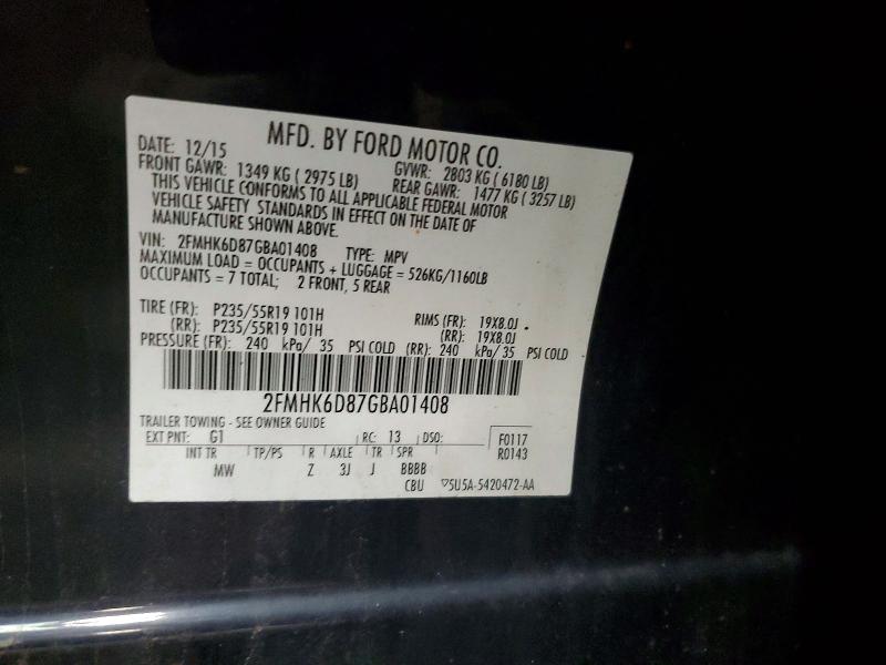 Aukcja sprzedaży 2016 Ford Flex, vin: 2FMHK6D87GBA01408, numer aukcji: 58540046