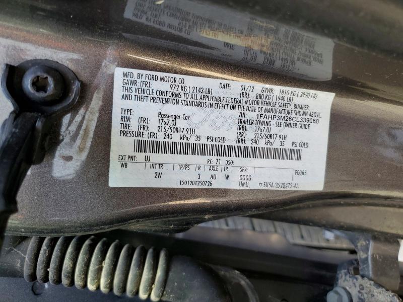 2012 Ford Focus მანქანა იყიდება აუქციონზე, vin: 1FAHP3M26CL339060, აუქციონის ნომერი: 57994866