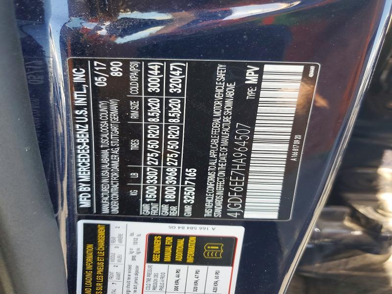 Продаж на аукціоні авто 2017 Mercedes-benz Gls, vin: 4JGDF6EE7HA964507, номер лоту: 58465576