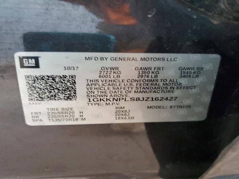 57966366 :رقم المزاد ، 1GKKNPLS8JZ162427 vin ، 2018 Gmc Acadia مزاد بيع