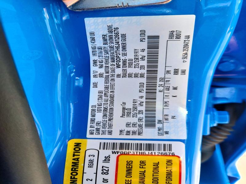 Продажа на аукционе авто 2018 Ford Focus, vin: WF0DP3TH6J4126676, номер лота: 57624036