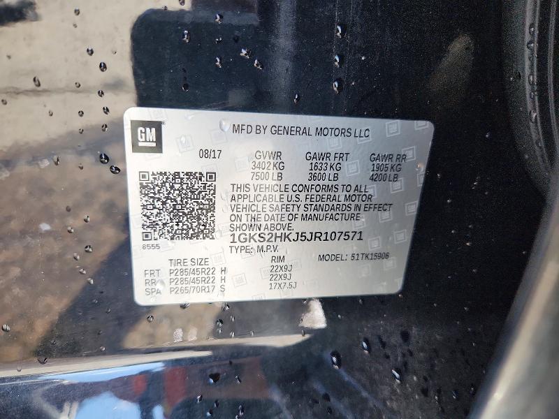 56113136 :رقم المزاد ، 1GKS2HKJ5JR107571 vin ، 2018 Gmc Yukon Xl مزاد بيع