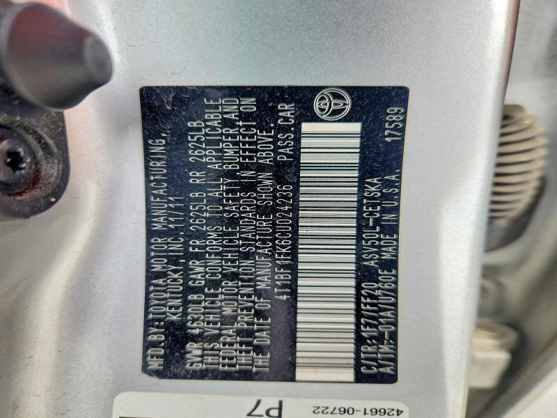 2012 Toyota Camry მანქანა იყიდება აუქციონზე, vin: 4T1BF1FK6CU024236, აუქციონის ნომერი: 58221556