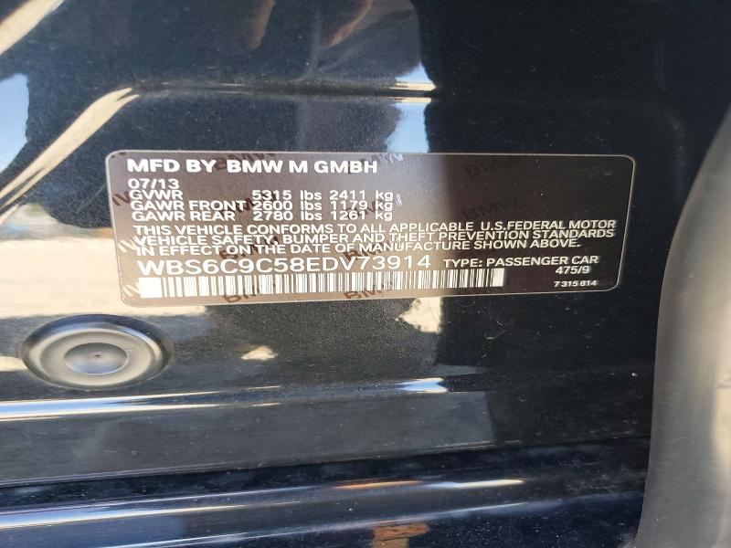 59039686 :رقم المزاد ، WBS6C9C58EDV73914 vin ، 2014 Bmw M6 مزاد بيع