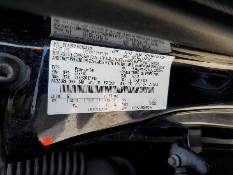 2016 Ford Focus მანქანა იყიდება აუქციონზე, vin: 1FADP3K27GL227097, აუქციონის ნომერი: 58225086