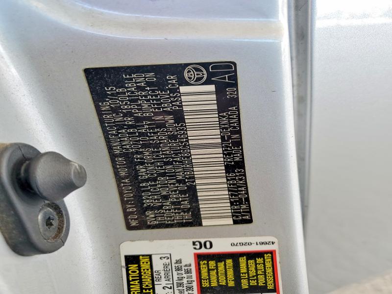 57658366 :رقم المزاد ، 2T1BURHE8GC546935 vin ، 2016 Toyota Corolla مزاد بيع