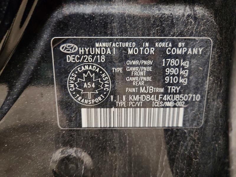 Aukcja sprzedaży 2019 Hyundai Elantra, vin: KMHD84LF4KU850710, numer aukcji: 56804126