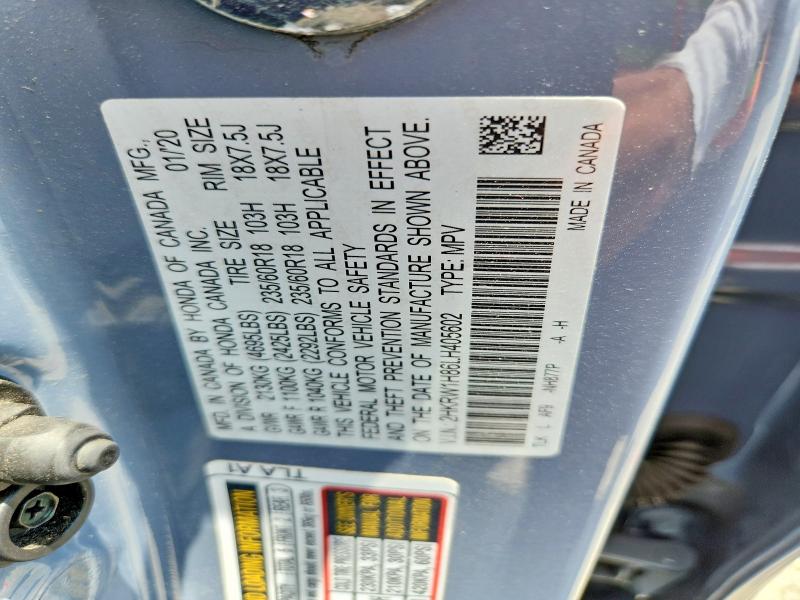 Aukcja sprzedaży 2020 Honda Cr-v, vin: 2HKRW1H86LH405602, numer aukcji: 57661746