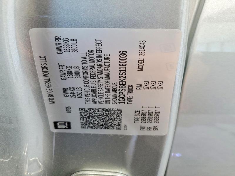 Aukcja sprzedaży 2025 Chevrolet Colorado, vin: 1GCPSBEK2S1160036, numer aukcji: 55652416