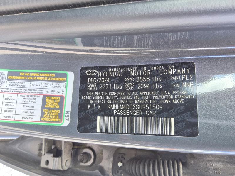 Продажа на аукционе авто 2025 Hyundai Elantra, vin: KMHLM4DG3SU951509, номер лота: 57578646