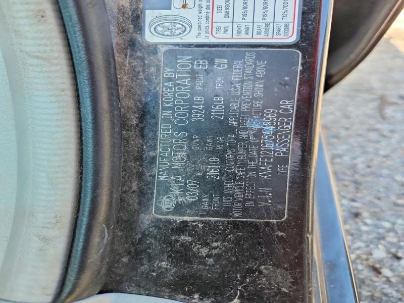 Aukcja sprzedaży 2007 Kia Spectra, vin: KNAFE121675448969, numer aukcji: 55932116