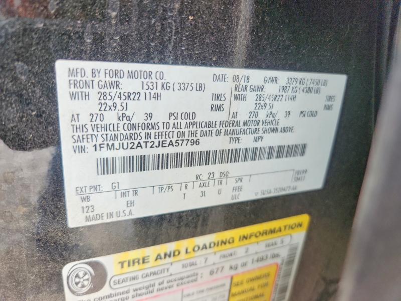 Продаж на аукціоні авто 2018 Ford Expedition, vin: 1FMJU2AT2JEA57796, номер лоту: 56516186