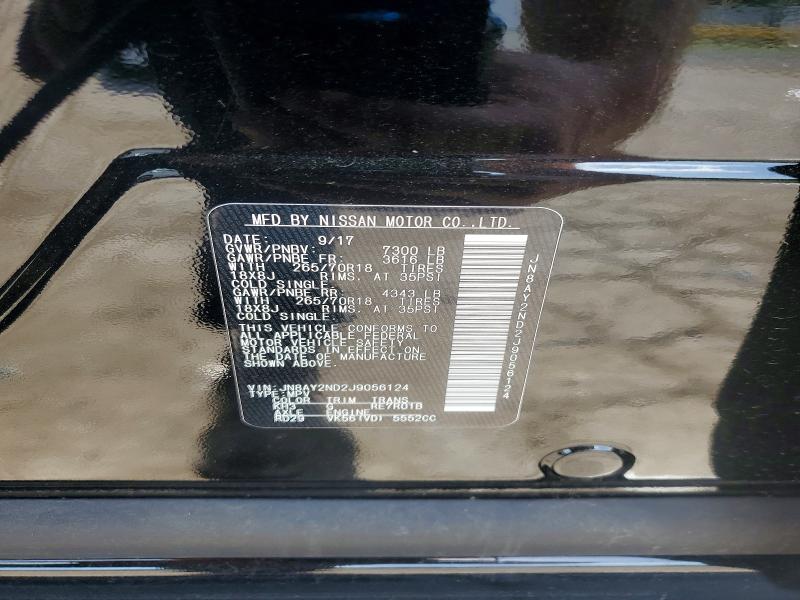 Aukcja sprzedaży 2018 Nissan Armada, vin: JN8AY2ND2J9056124, numer aukcji: 59295626