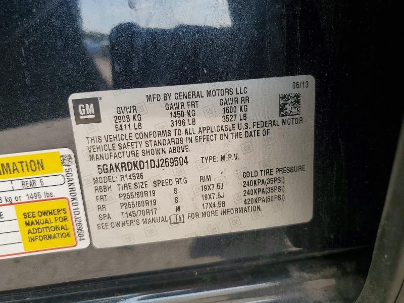Продажа на аукционе авто 2013 Buick Enclave, vin: 5GAKRDKD1DJ269504, номер лота: 58444836