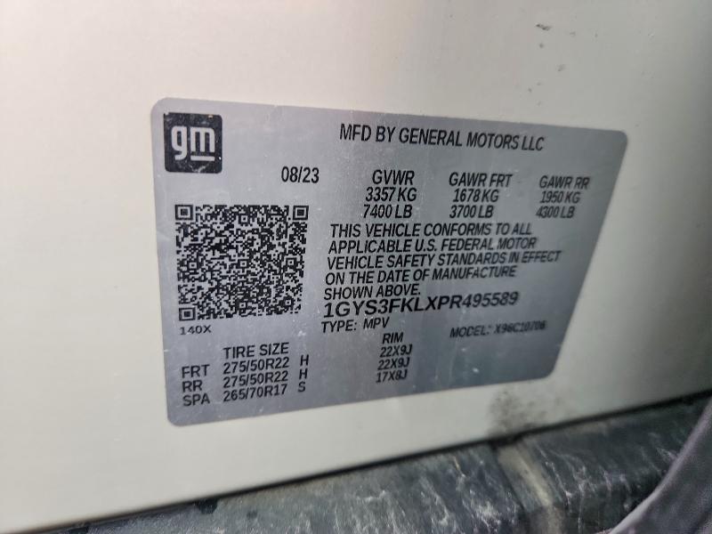 2023 Cadillac Escalade მანქანა იყიდება აუქციონზე, vin: 1GYS3FKLXPR495589, აუქციონის ნომერი: 58952966