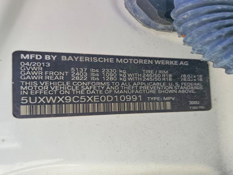 Aukcja sprzedaży 2014 Bmw X3, vin: 5UXWX9C5XE0D10991, numer aukcji: 57161436