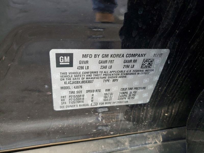 Продаж на аукціоні авто 2018 Buick Encore, vin: KL4CJASBXJB593557, номер лоту: 56848626