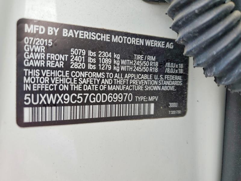 56703966 :رقم المزاد ، 5UXWX9C57G0D69970 vin ، 2016 Bmw X3 مزاد بيع